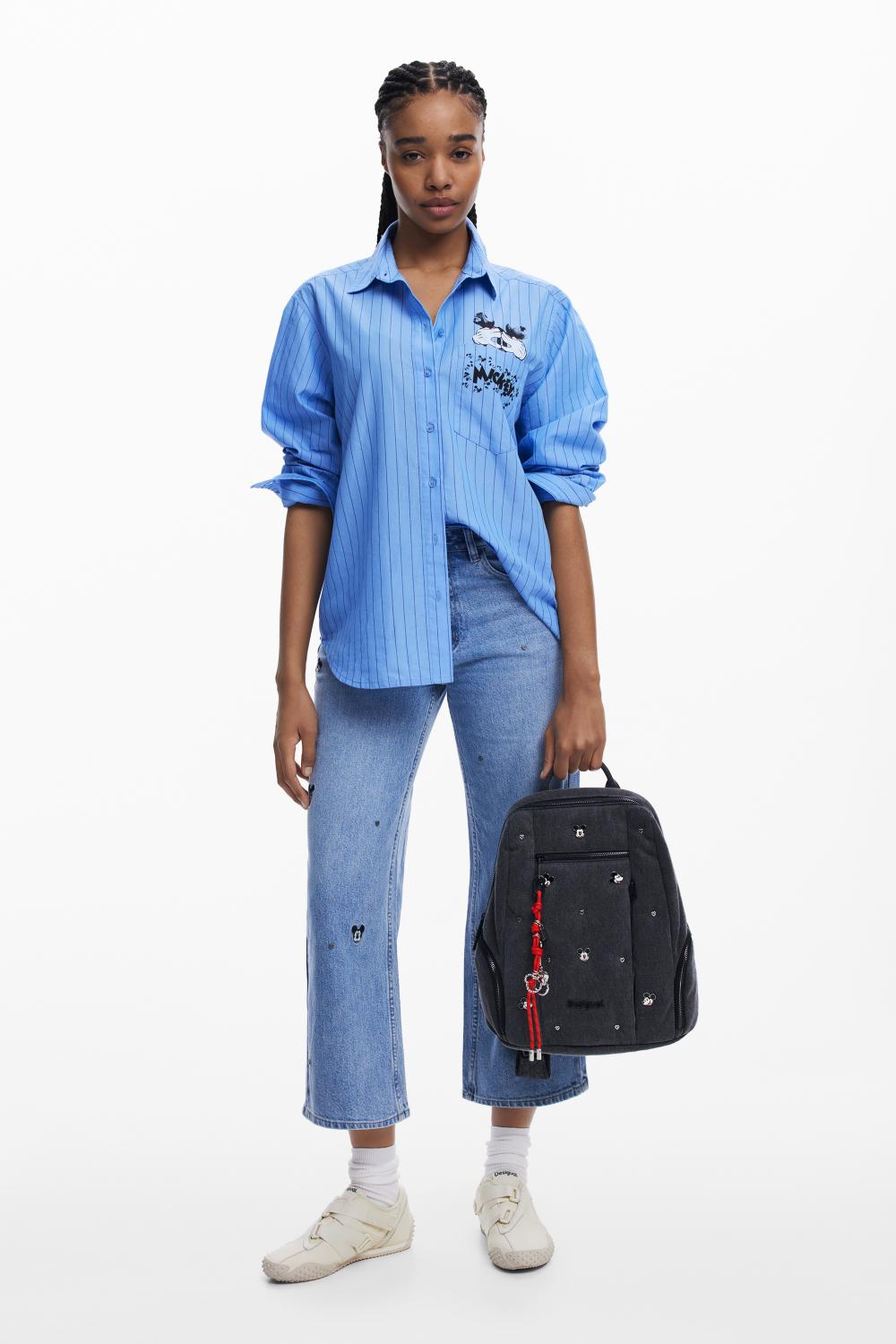 תיק גב אופנתי בצבע שחור משופשף | DESIGUAL