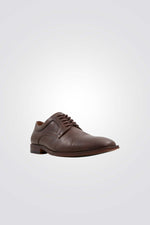 נעליים אלגנטיות דמוי עור לגברים בצבע חום כהה