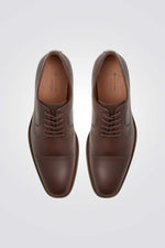 נעליים אלגנטיות דמוי עור לגברים בצבע חום כהה