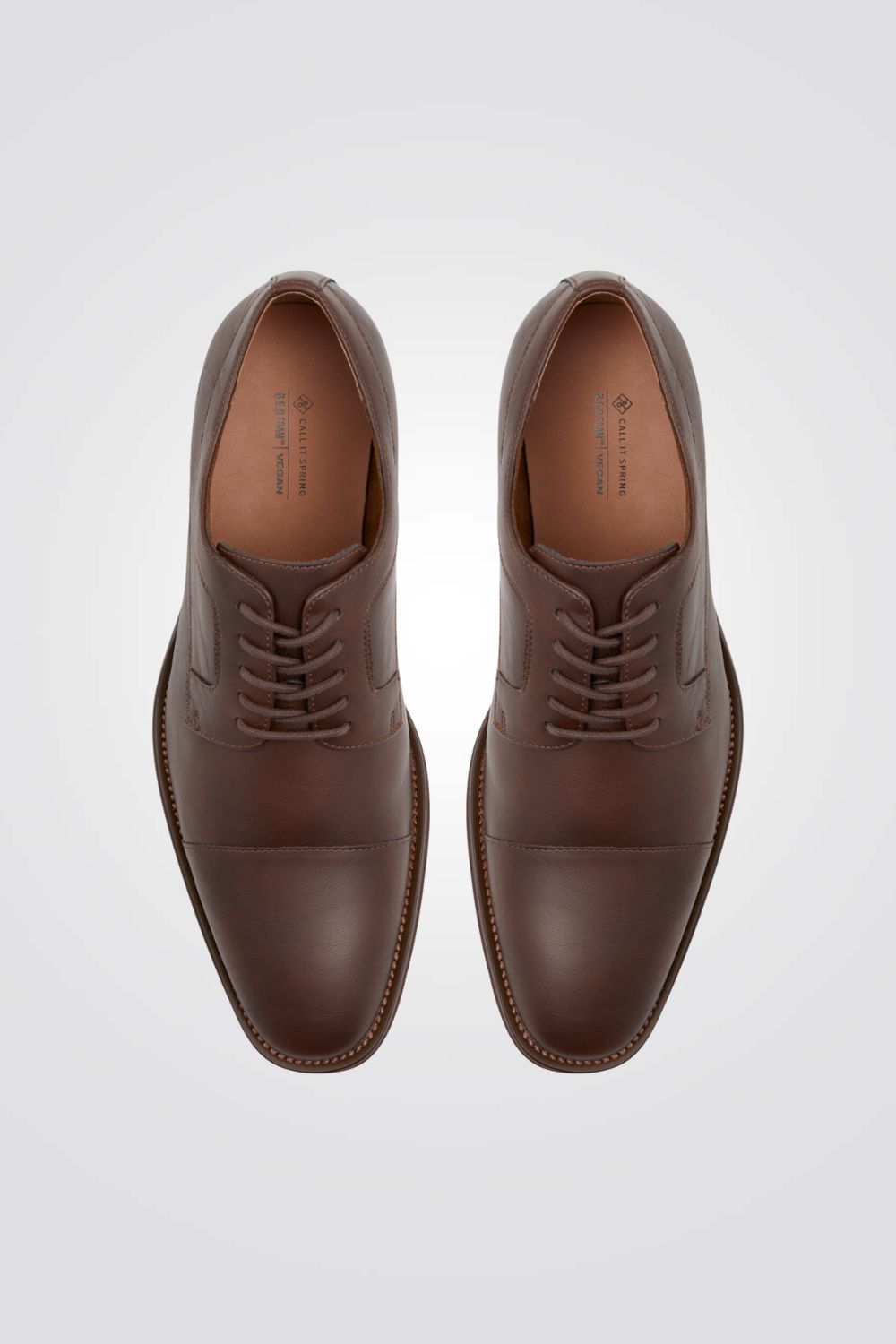 נעליים אלגנטיות דמוי עור לגברים בצבע חום כהה