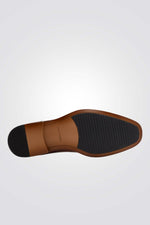 נעליים אלגנטיות דמוי עור לגברים בצבע חום כהה