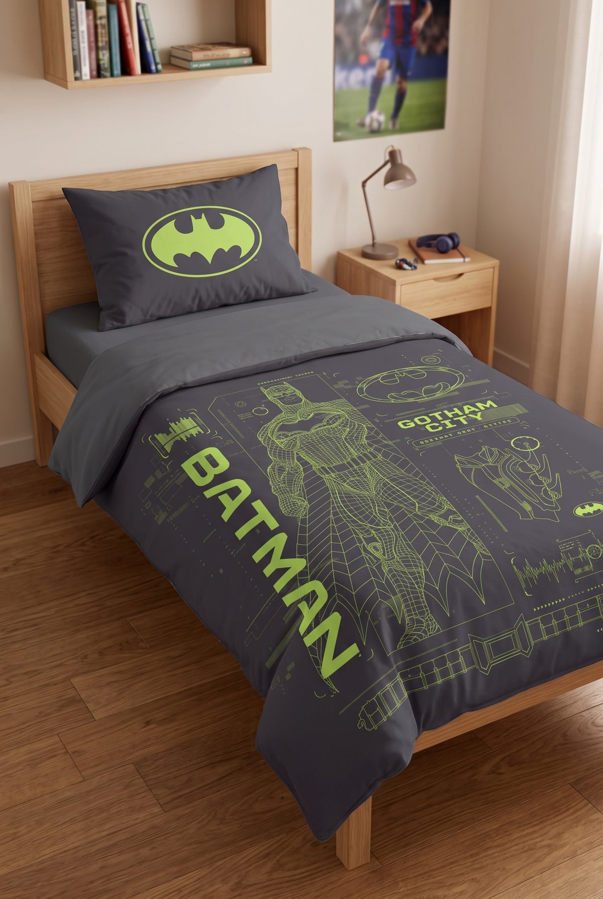 סט מצעים מיטה וחצי 120/200 ס"מ BATMAN | רד צ'ילי 
