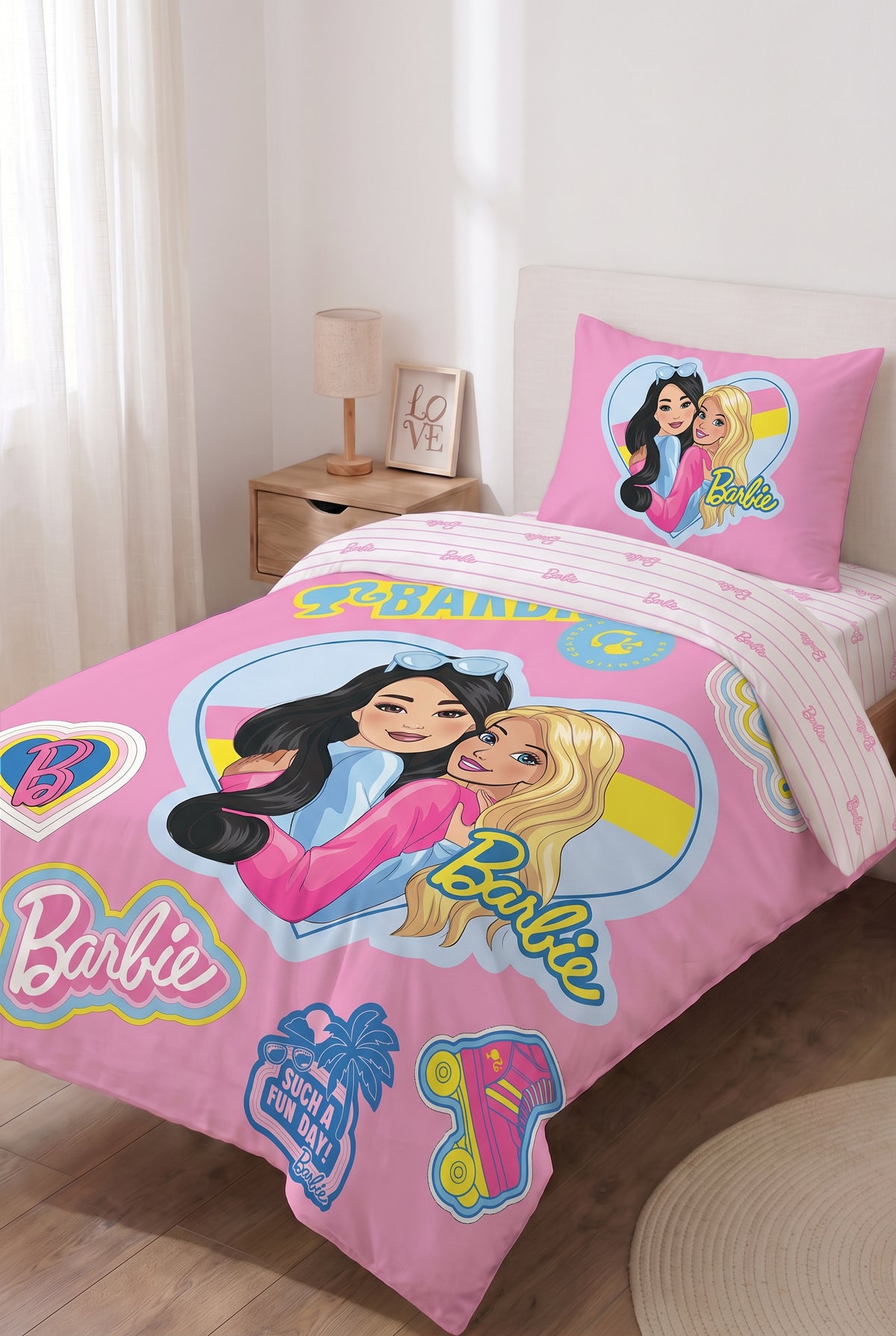 סט מצעים מיטה וחצי 120/200 ס"מ Barbie | רד צ'ילי