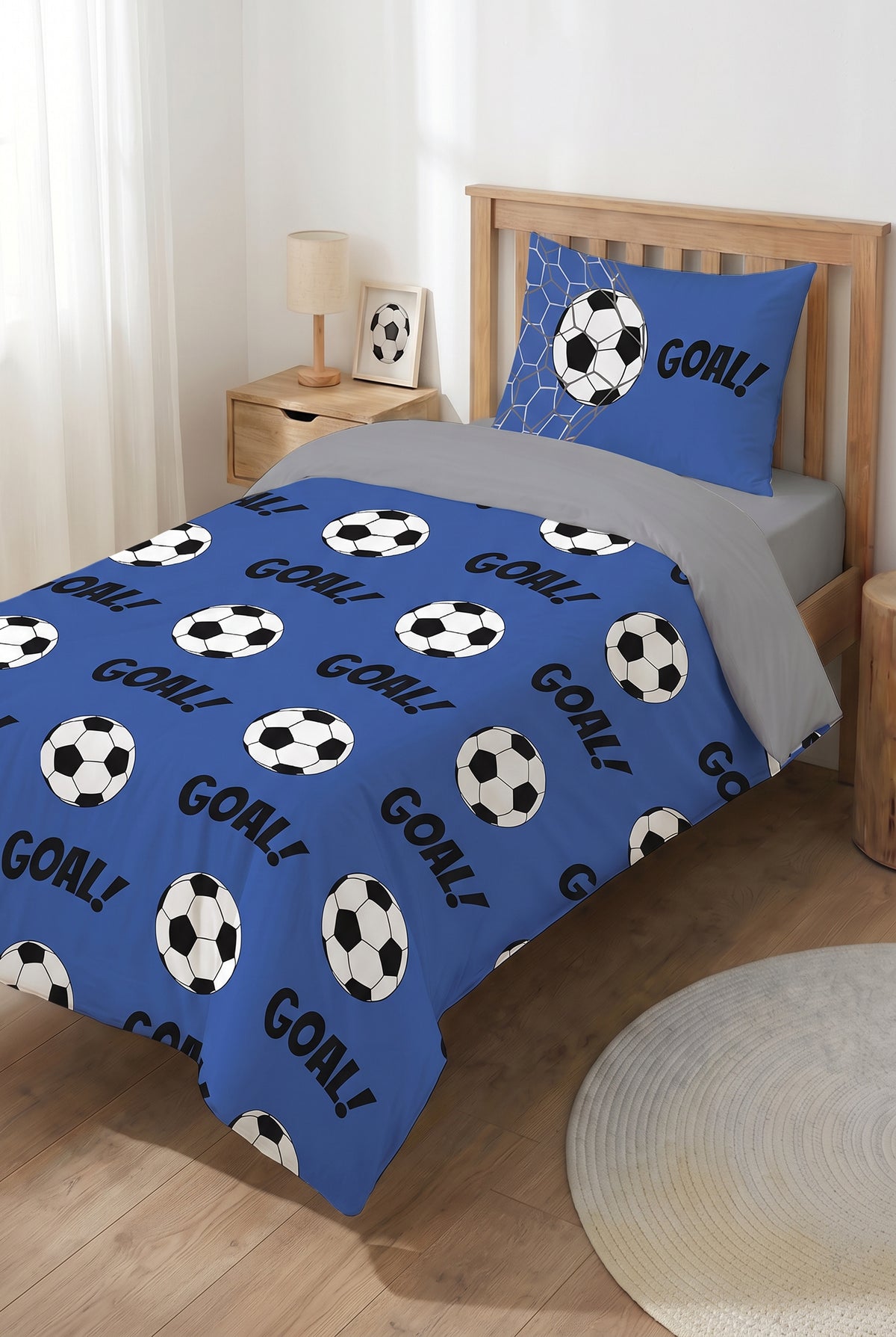 סט מצעים מיטה וחצי 120/200 ס"מ Soccer Goal Blue | רד צ'ילי
