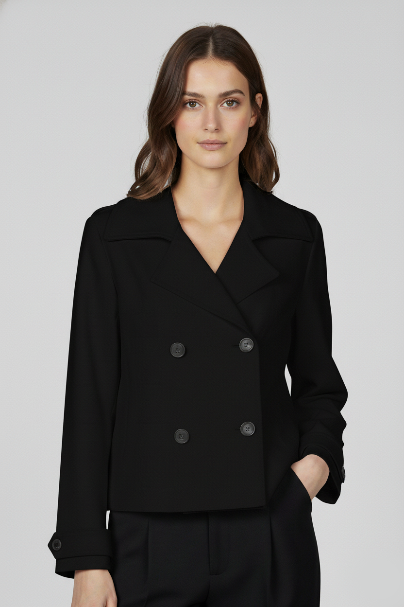 ג'קט בגזרה קצרה עם כפתרה כפולה | קנת קול