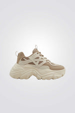 נעלי סניקרס צ'אנקי לנשים בצבע בז'