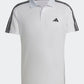 חולצת פולו לגברים TRAIN ESSENTIALS PIQUÉ 3-STRIPES בצבע לבן ושחור - 6