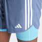 מכנסיים קצרים לגברים OWN THE RUN 3-STRIPES 2-IN-1 בצבע כחול ולבן - 5