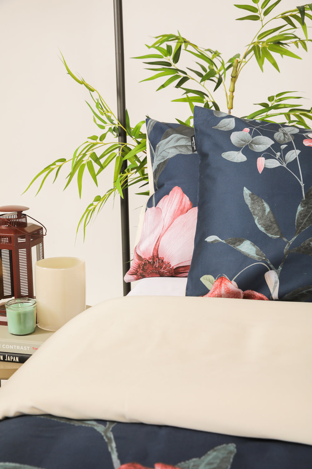 סט מצעים זוגי 160/200 כותנה סאטן דגם FLORA בצבע אפור כהה