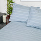 סט מצעים מיטה וחצי 120/200 ס"מ 100% כותנה דגם תהילה גוון לבן וכחול - 2