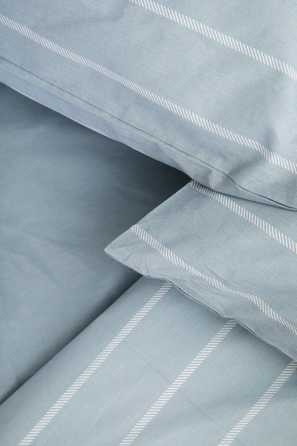 סט מצעים מיטה וחצי 120/200 ס"מ 100% כותנה דגם תהילה גוון לבן וכחול