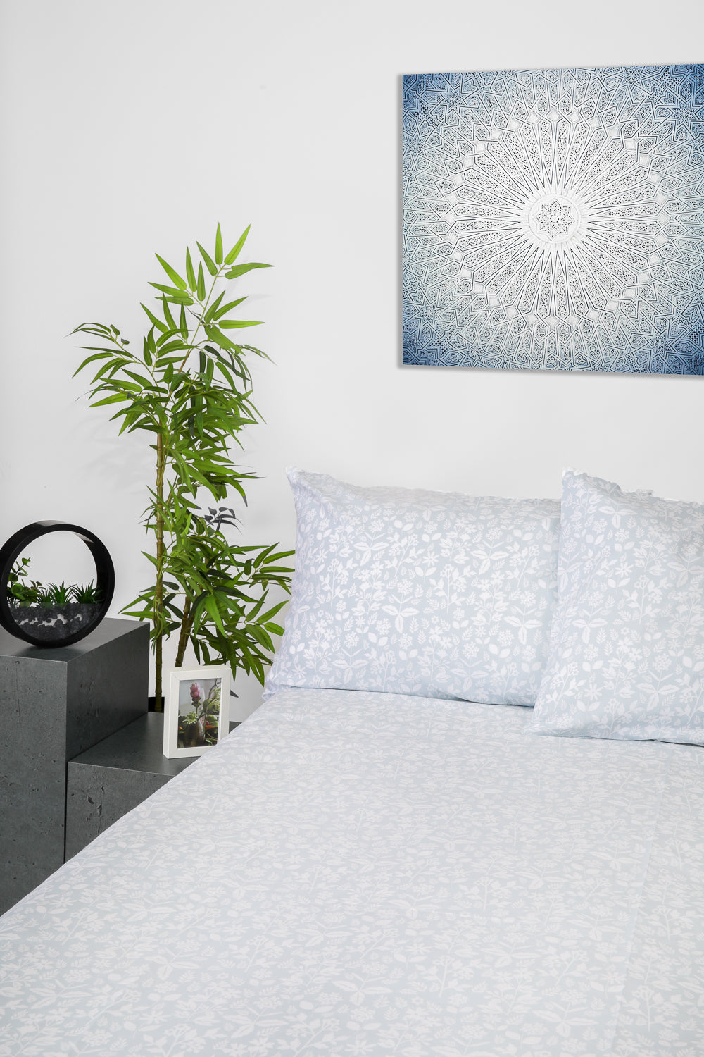 סט מצעים זוגי רחב 180/200 ס"מ דגם אגם גוון לבן