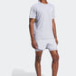 מכנסיים קצרים לגברים OWN THE RUN 3-STRIPES 2-IN-1 בצבע אפור בהיר - 3