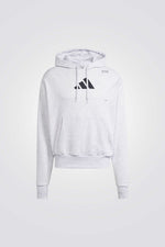 סווטשירט קפוצ'ון עם הדפס בגב בצבע אפור בהיר