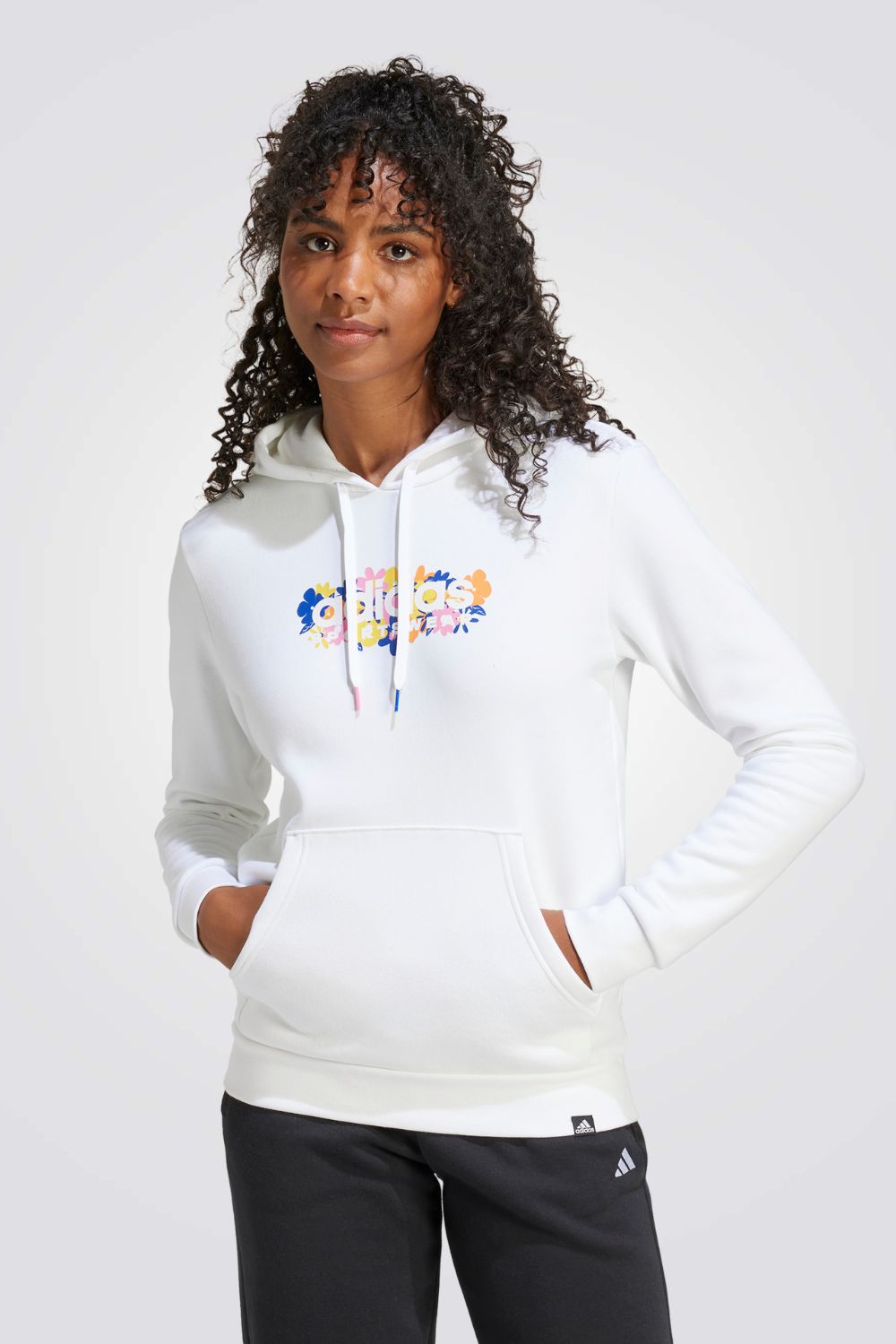 סווטשירט קפוצ'ון Soft Side 2.0 בצבע לבן