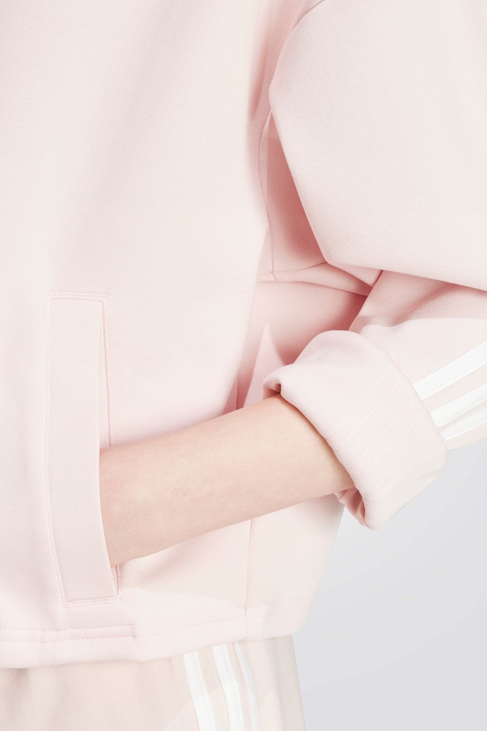 סווטשירט קפוצ'ון Future Icons בצבע ורוד