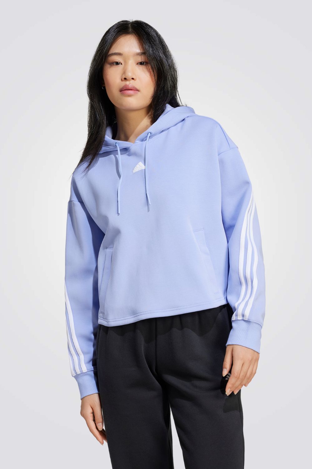 סווטשירט קפוצ'ון Future Icons בצבע כחול בהיר