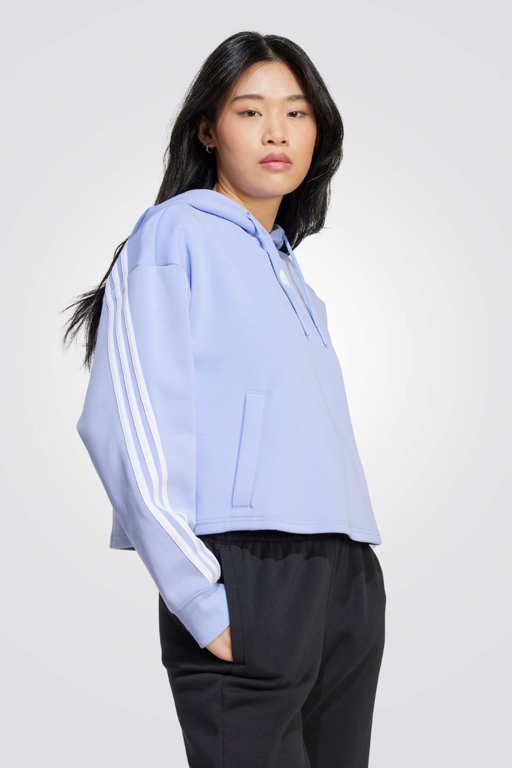 סווטשירט קפוצ'ון Future Icons בצבע כחול בהיר