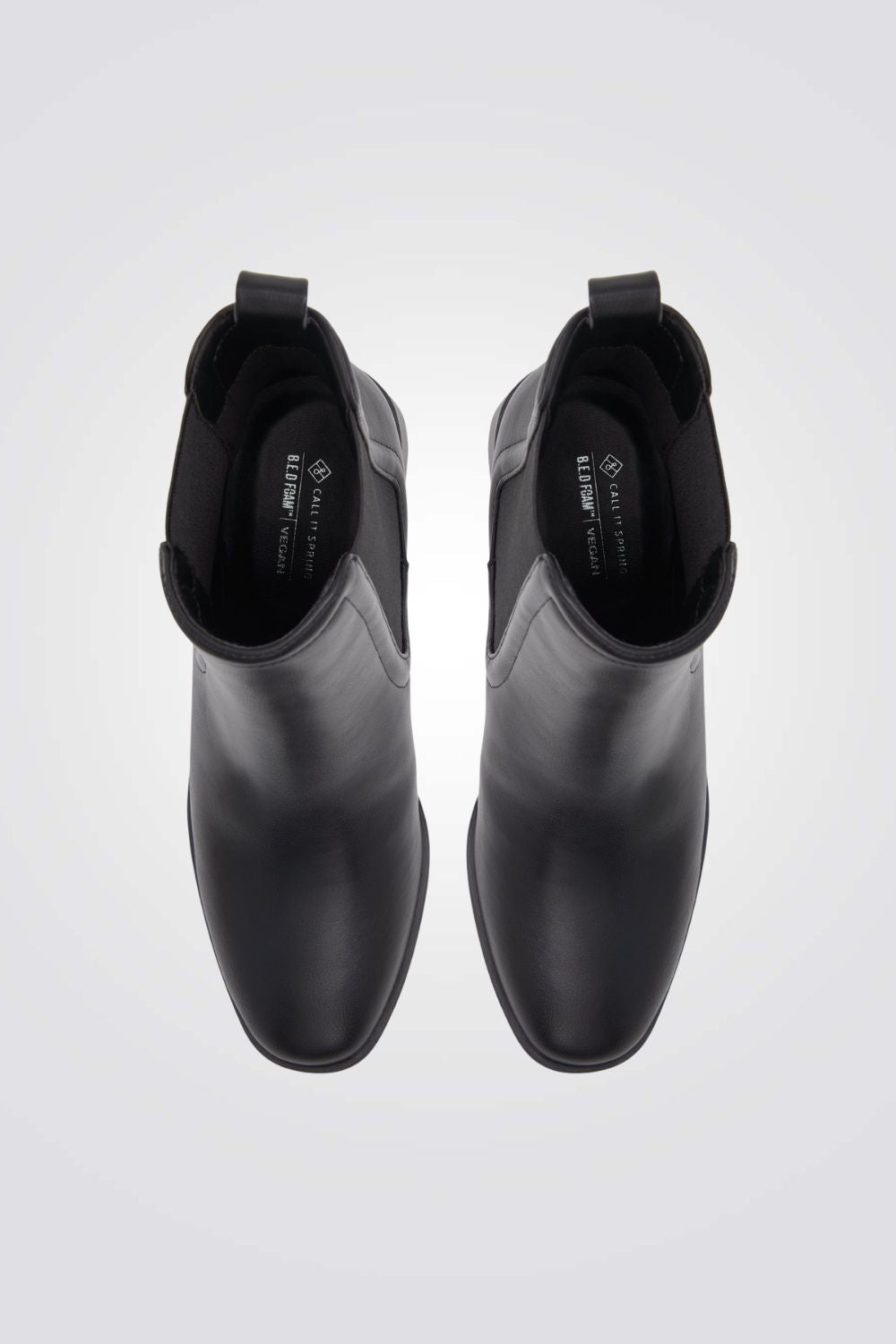 מגפוני קרסול עם עקב בצבע שחור