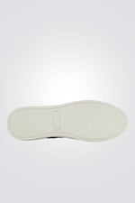 נעלי סניקרס דמוי עור לגברים בצבע חאקי