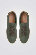 נעלי סניקרס דמוי עור לגברים בצבע חאקי