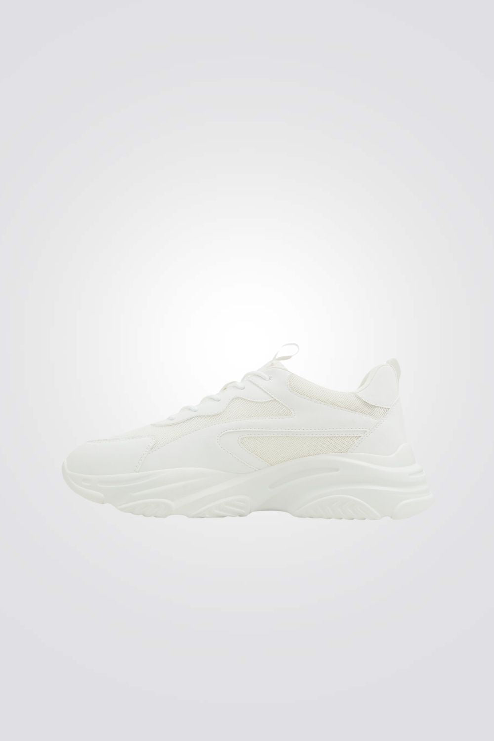 סניקרס צ'אנקי לגברים בצבע לבן