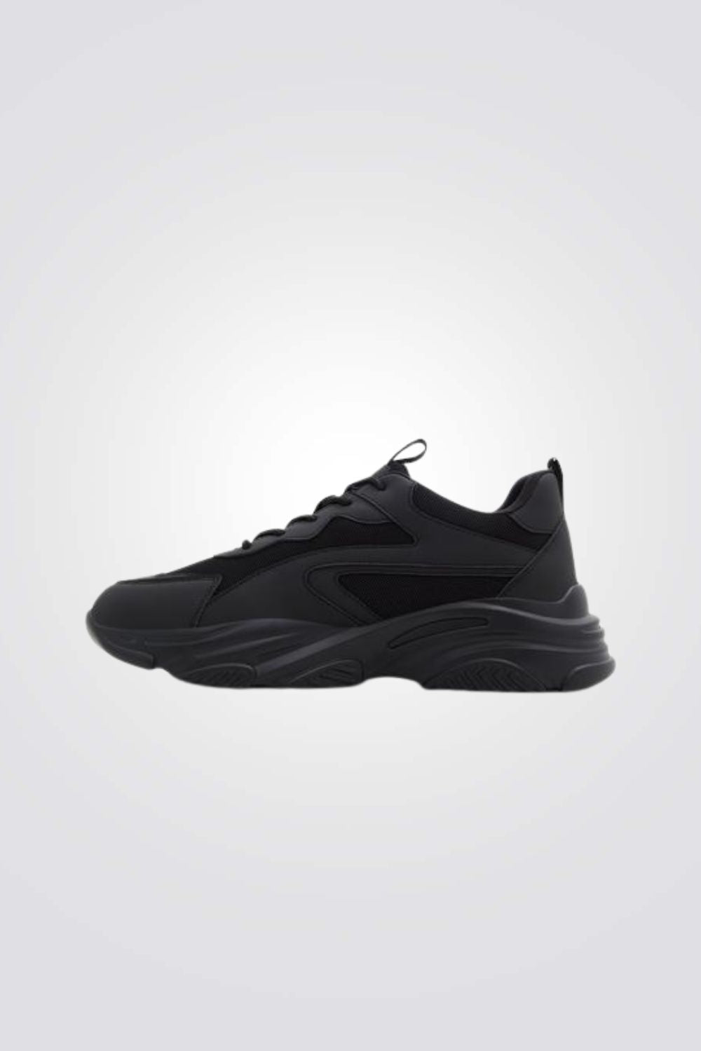 סניקרס צ'אנקי לגברים בצבע שחור