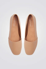 נעלי בובה דמוי עור לנשים בצבע כאמל