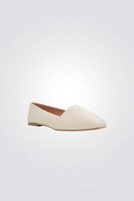 נעלי בובה דמוי עור לנשים בצבע שמנת