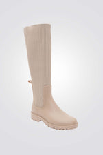 מגפי גרב ברנבי לנשים בצבע בז'