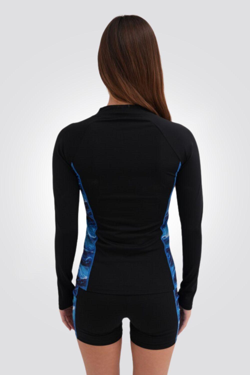 חולצת שחייה שרוול ארוך לנשים בצבע שחור - MASHBIR//365