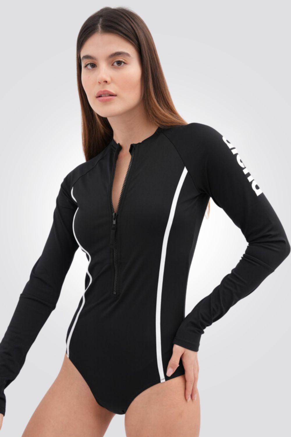 בגד ים שלם לנשים בצבע שחור ולבן - MASHBIR//365