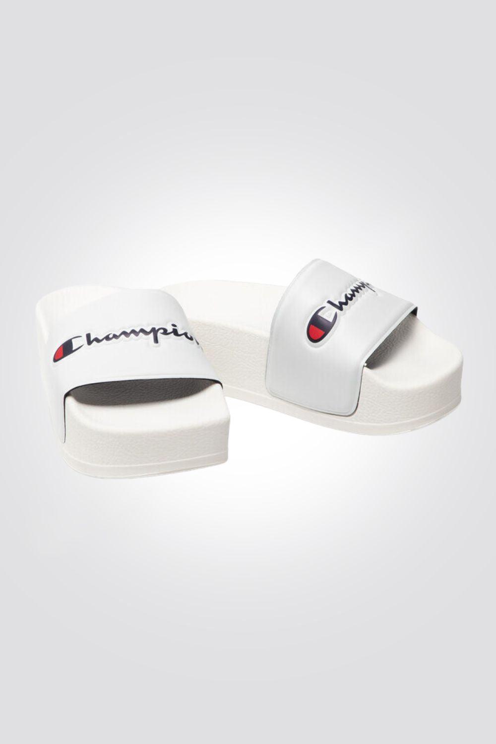 כפכפי סלייד פלטפורמה לנשים בצבע לבן - MASHBIR//365