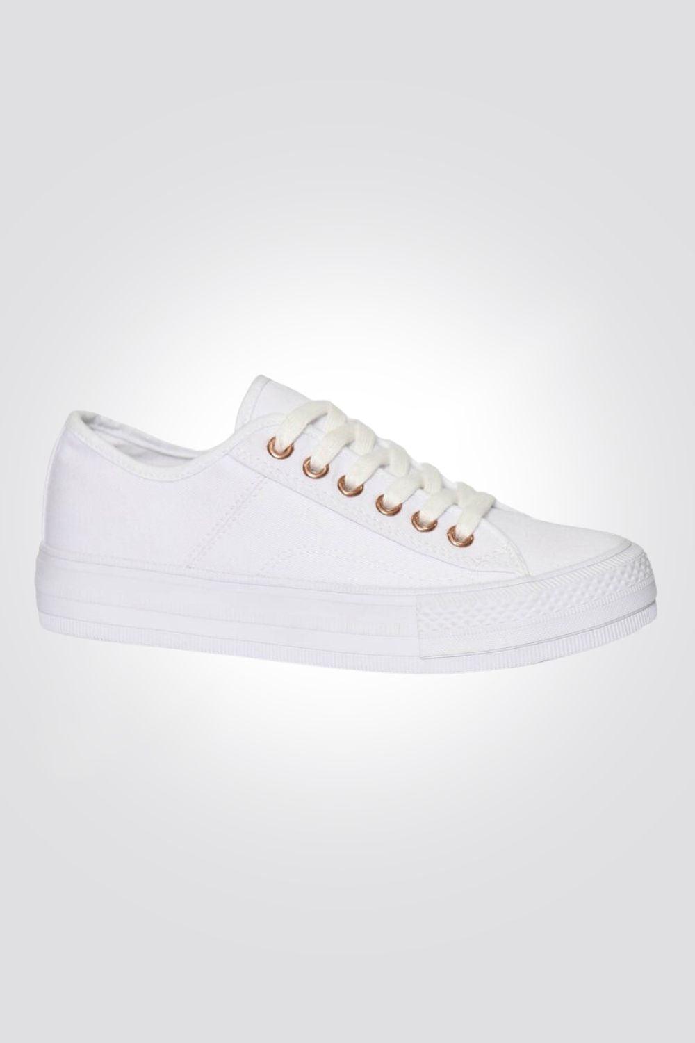 סניקרס סוליה עבה בצבע לבן - MASHBIR//365