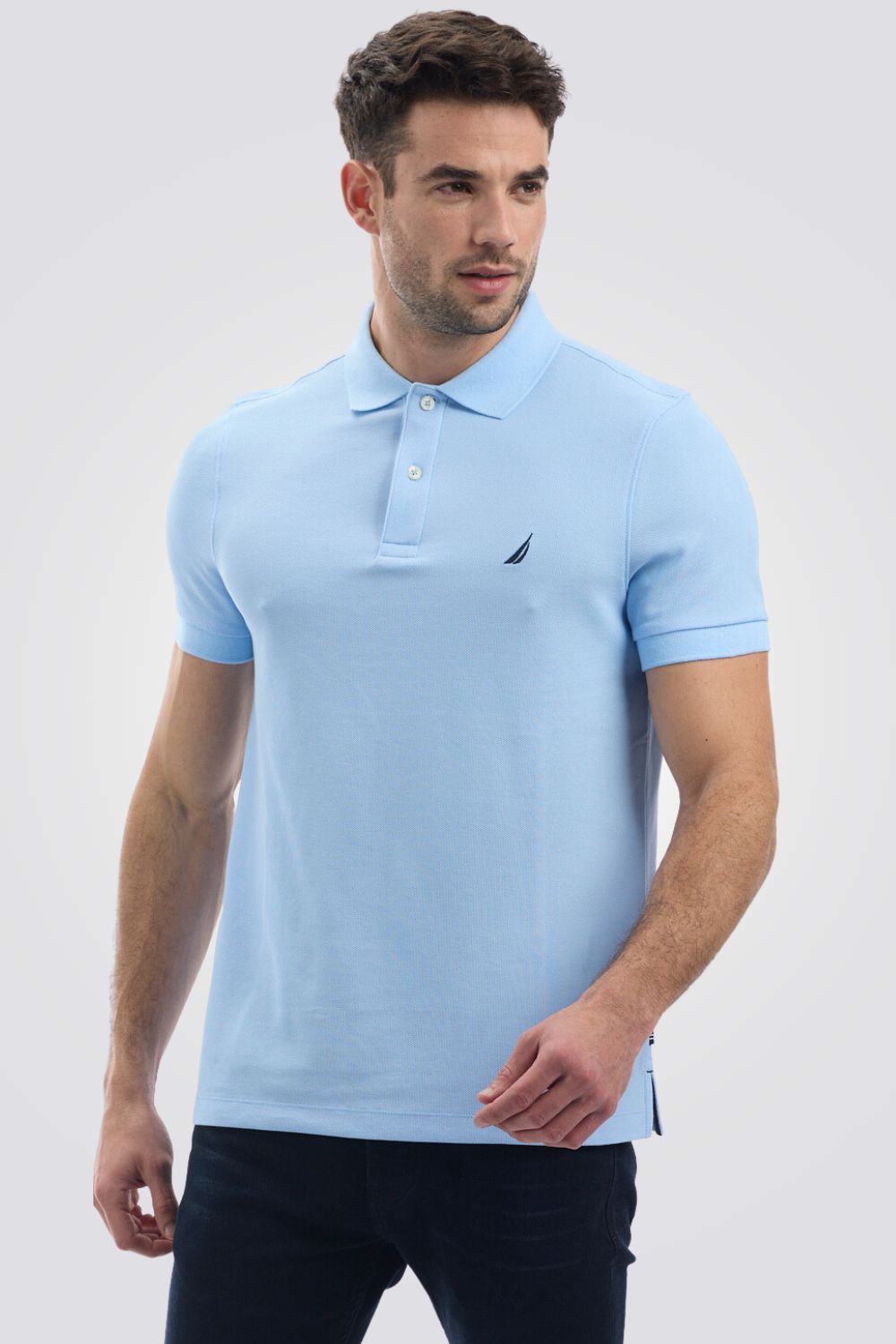 פולו SLIM FIT מנדף זיעה תכלת