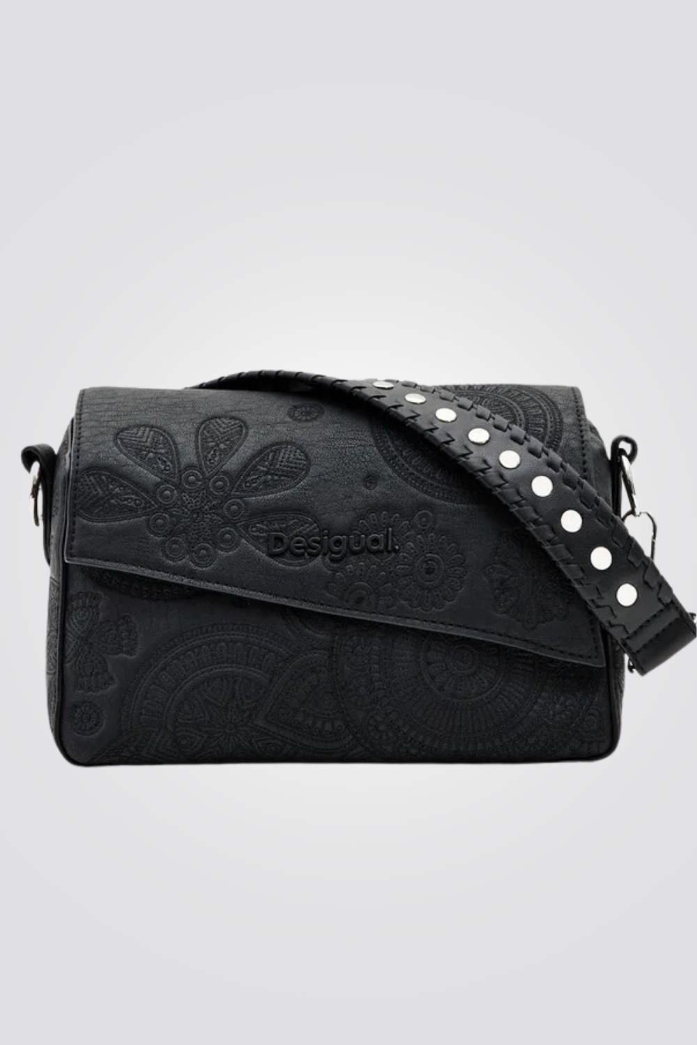 תיק צד דמוי עור בצבע שחור