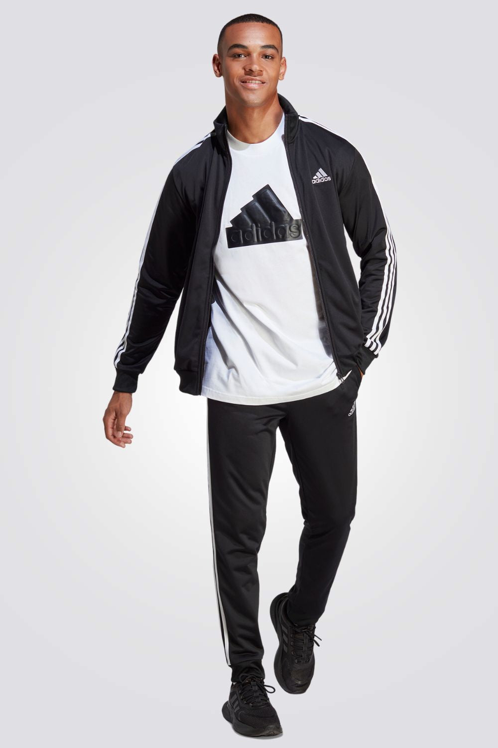 חליפת אימון לגברים M 3S בצבע שחור ולבן