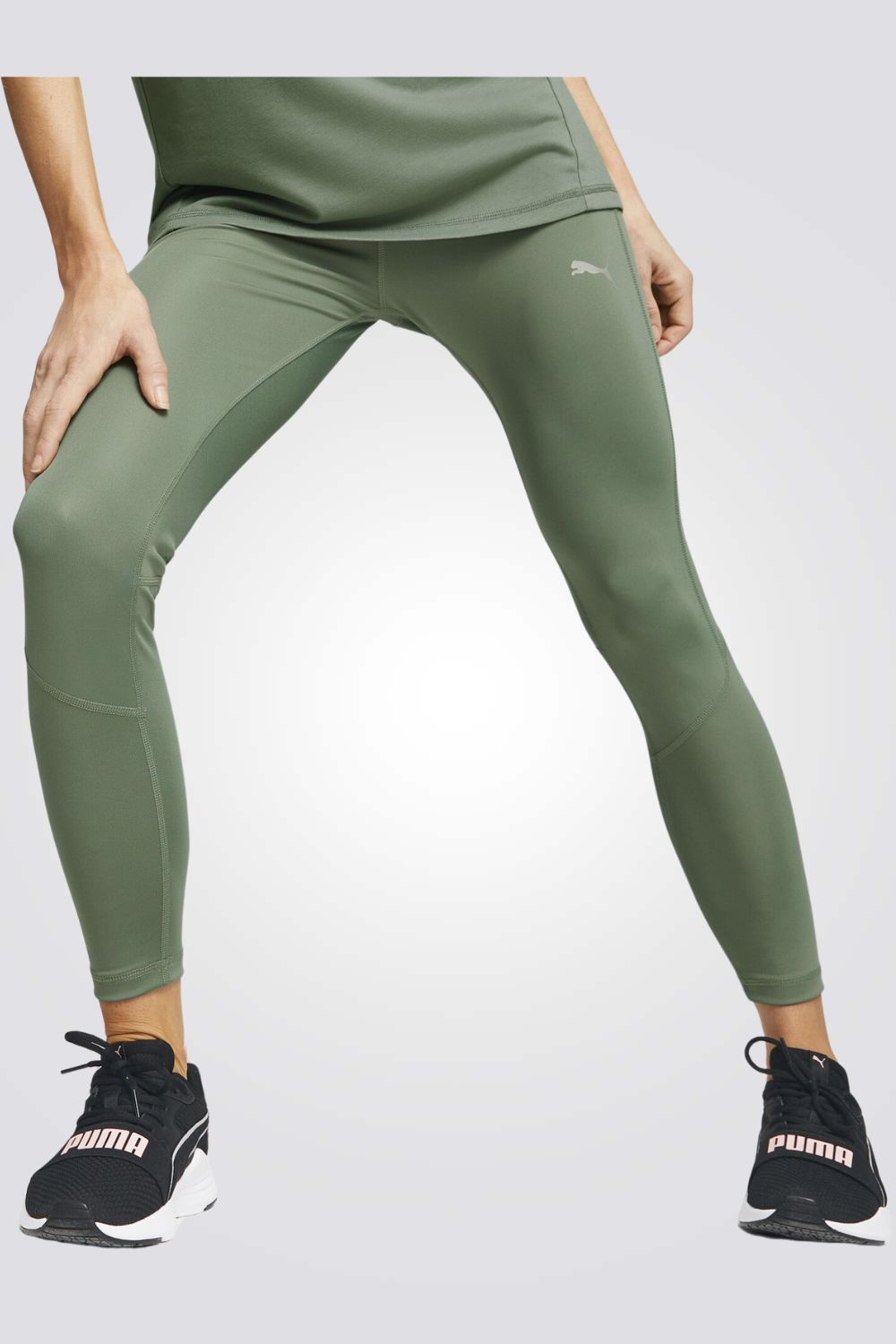 טייץ לנשים  EVOSTRIPE High Waist בצבע ירוק