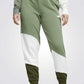 מכנסיים ארוכים לנשים Power Cat בצבע ירוק ולבן - 1
