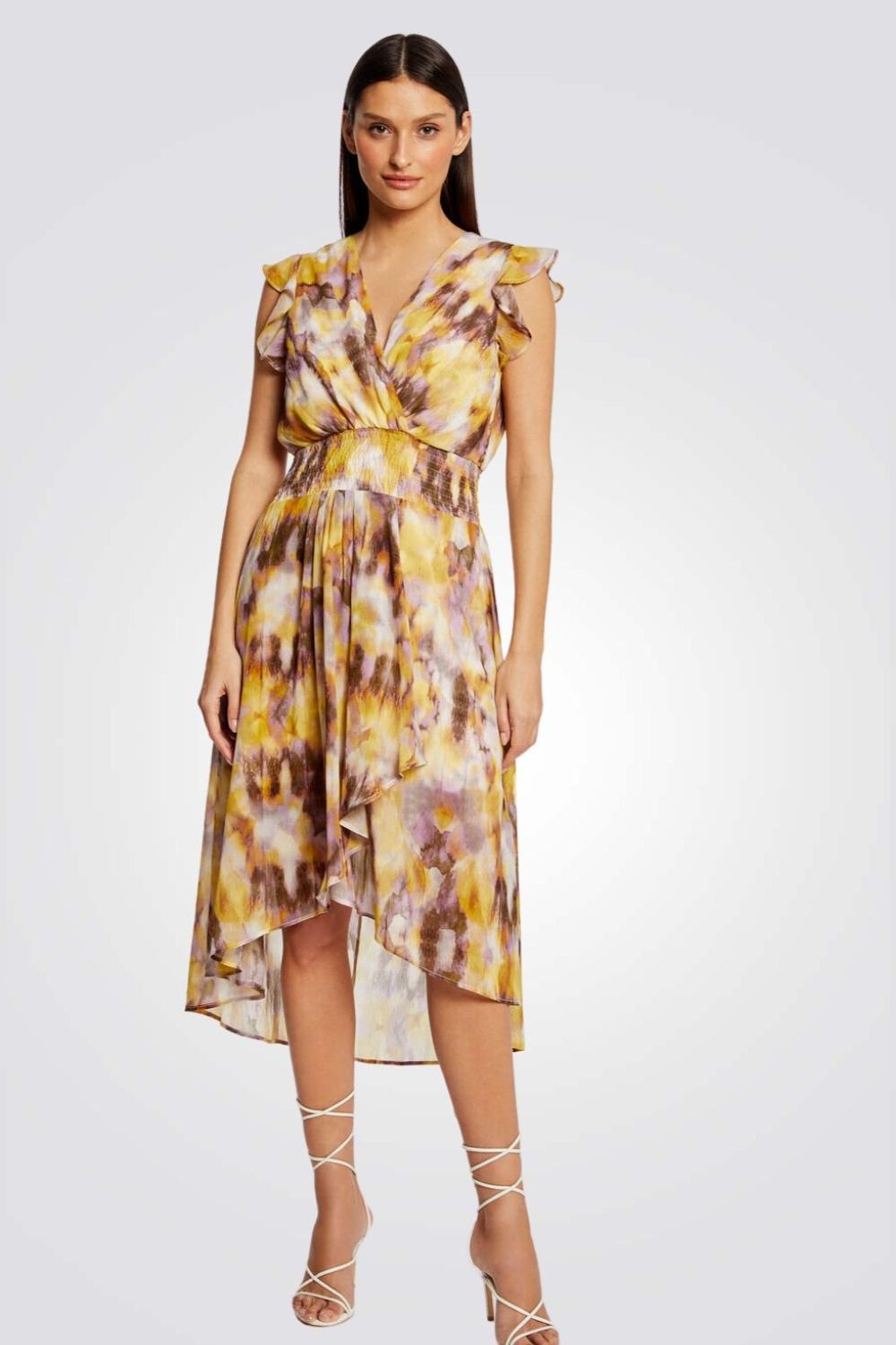 שמלת מידי בשילוב צבעים