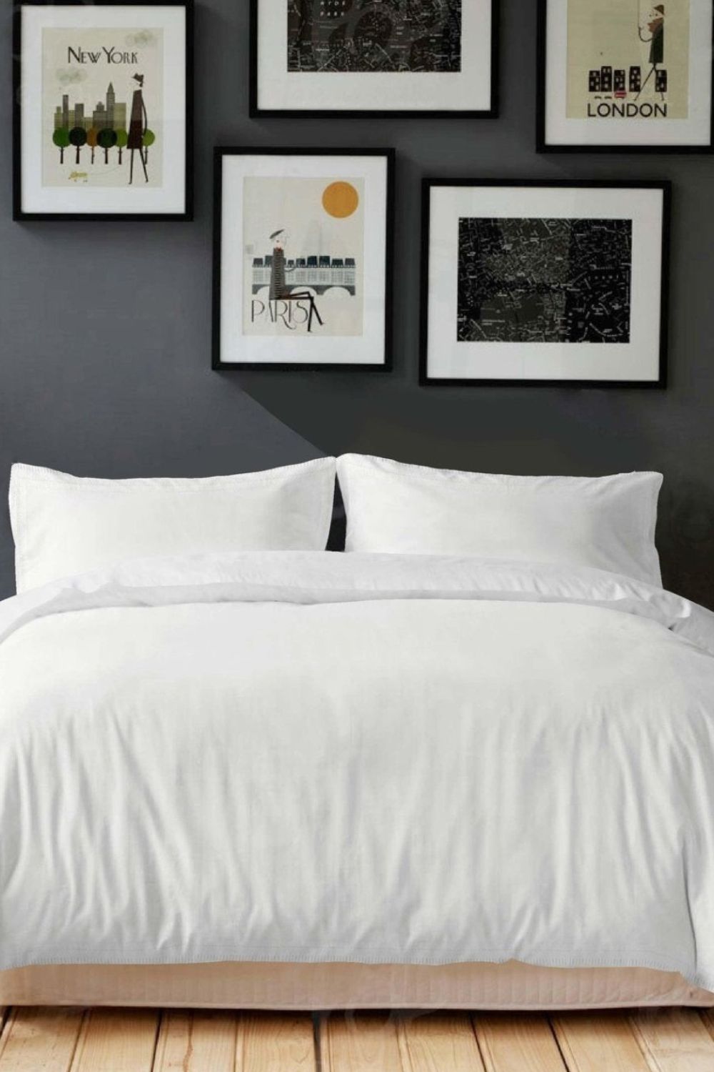 סט מצעים כותנה סאטן 200/200 ס"מ דגם SCHARLOTTE בצבע לבן ושמנת