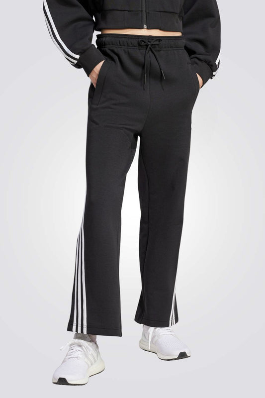 מכנסיים ארוכים לנשים FUTURE ICONS 3-STRIPES OPEN HEM בצבע שחור