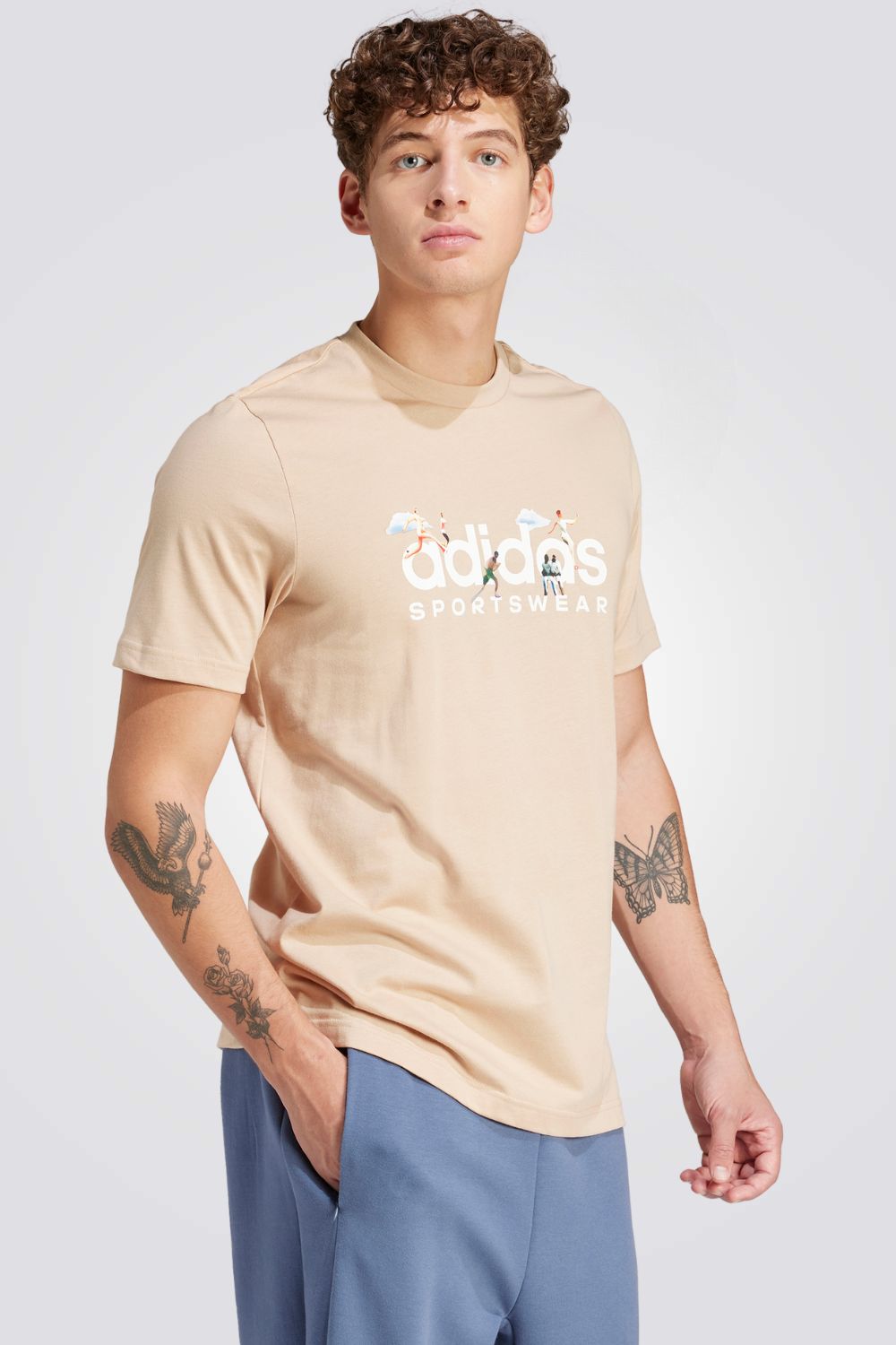 טישירט לגברים LANDSCAPE SPORTSWEAR GRAPHIC בצבע בז'