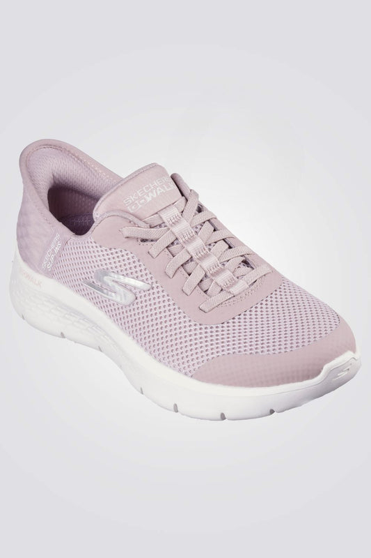 נעלי ספורט לנשים HANDS FREE SLIP-INS: GO WALK FLEX בצבע ורוד ולבן
