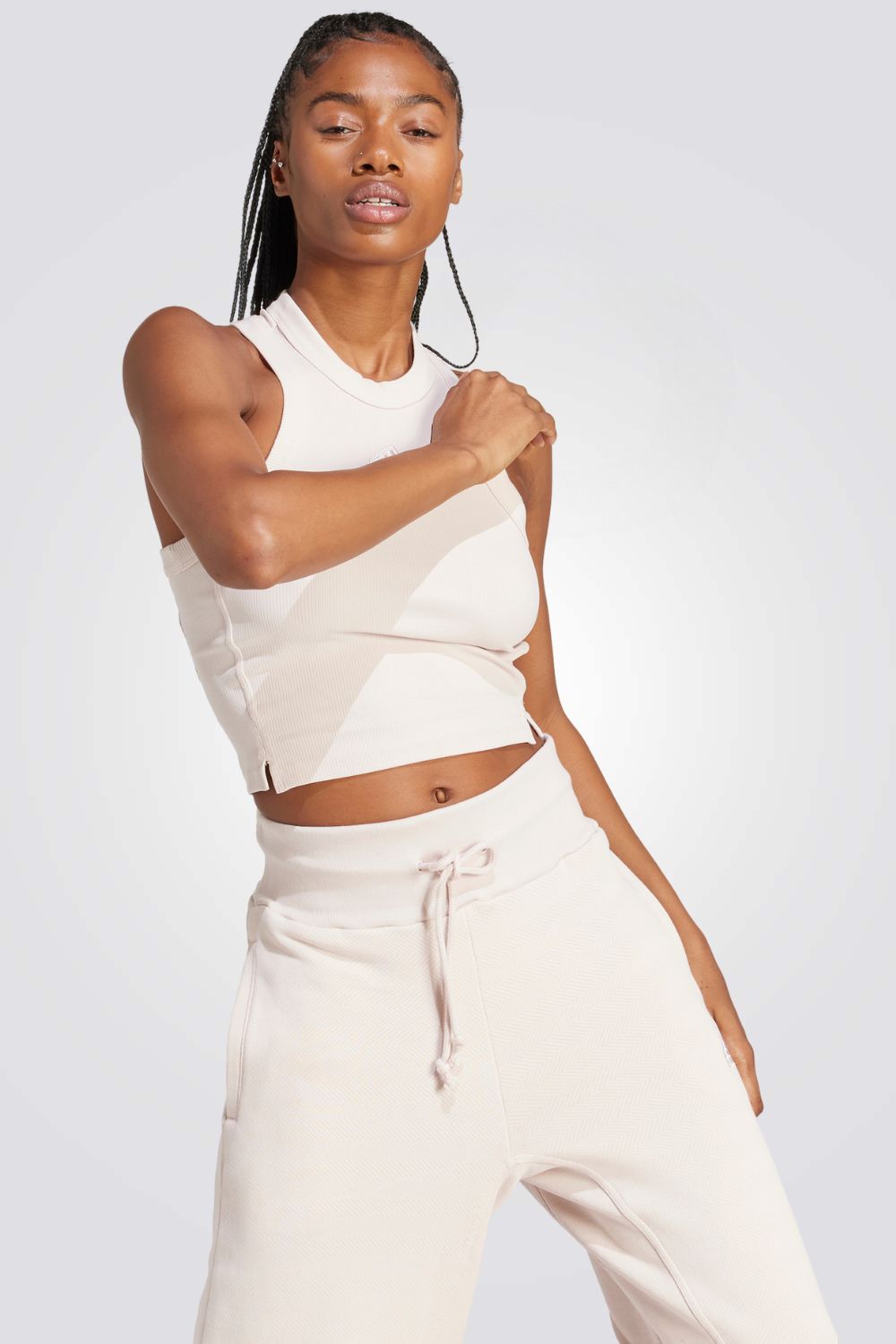 גופיה לנשים LOUNGE RIBBED בצבע לבן
