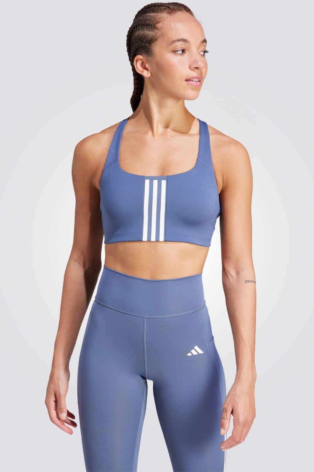 טופ אימון לנשים TLRD IMPACT TRAINING HIGH-SUPPORT בצבע כחול בהיר ולבן