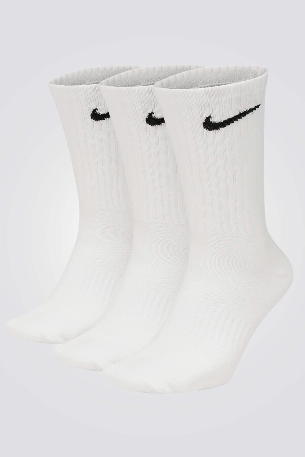 מארז 3 זוגות גרביי ספורט לגברים Everyday Lightweight בצבע לבן