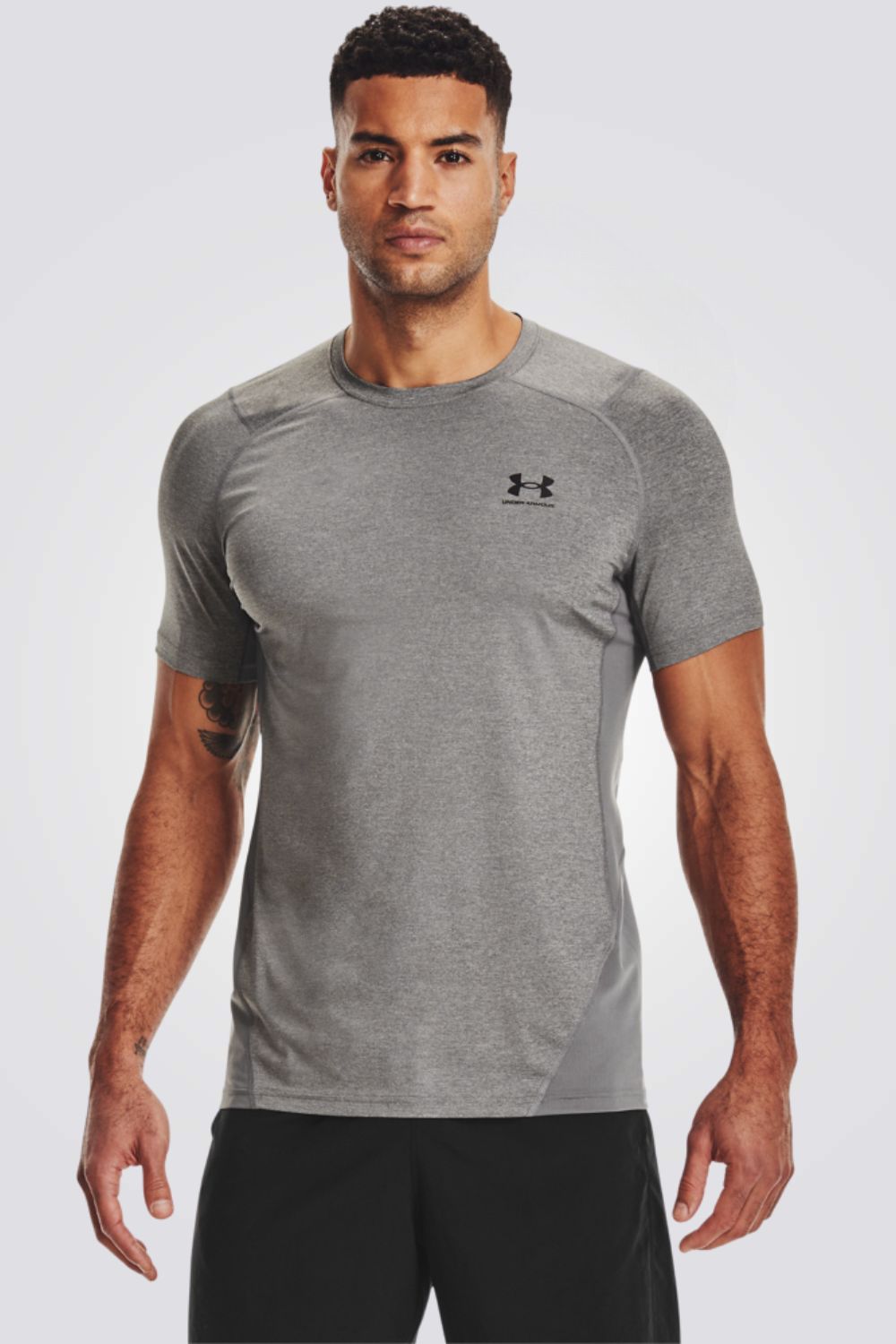 טישירט לגברים HeatGear בצבע אפור