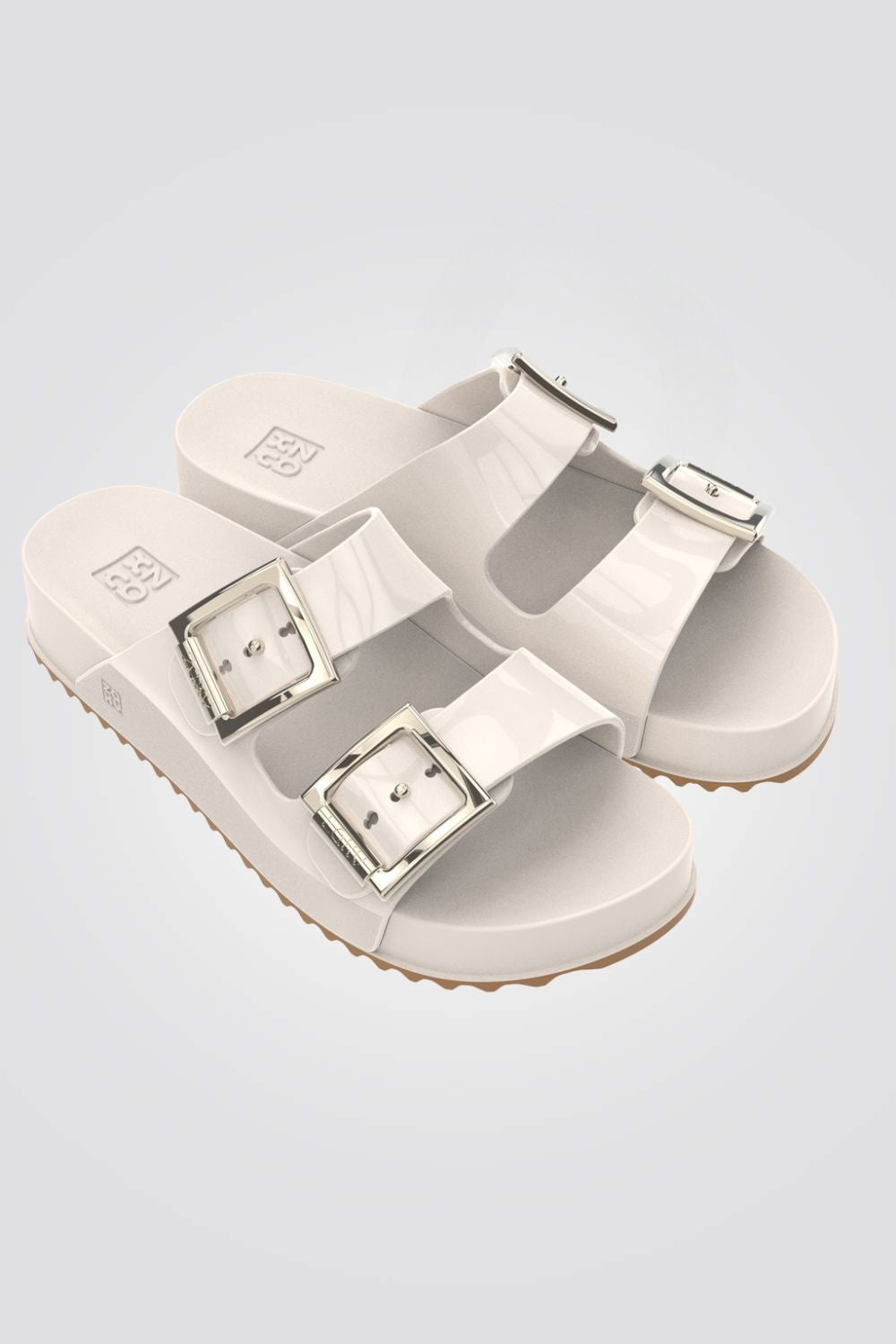 כפכפים לנשים  PARTNER III FEM בצבע לבן עם סולייה חומה