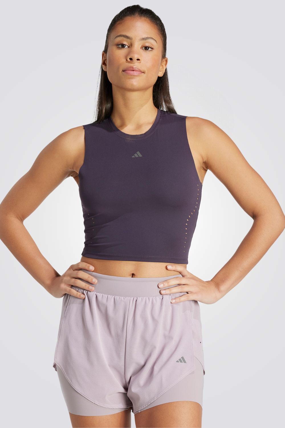 גופייה לנשים HIIT CROP HEAT.RDY בצבע סגול